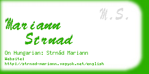 mariann strnad business card